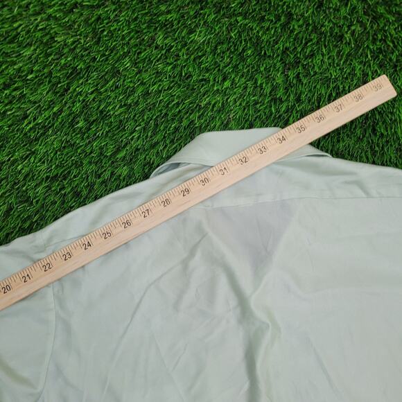 Vintage 90s Arrow Kent MOD Button Shirt XL 23x31 Mint Green - Picture 4 of 14